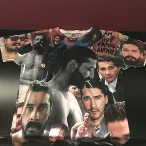 Awesome! Shia Labeouf covered T-SHIRT! size: L.